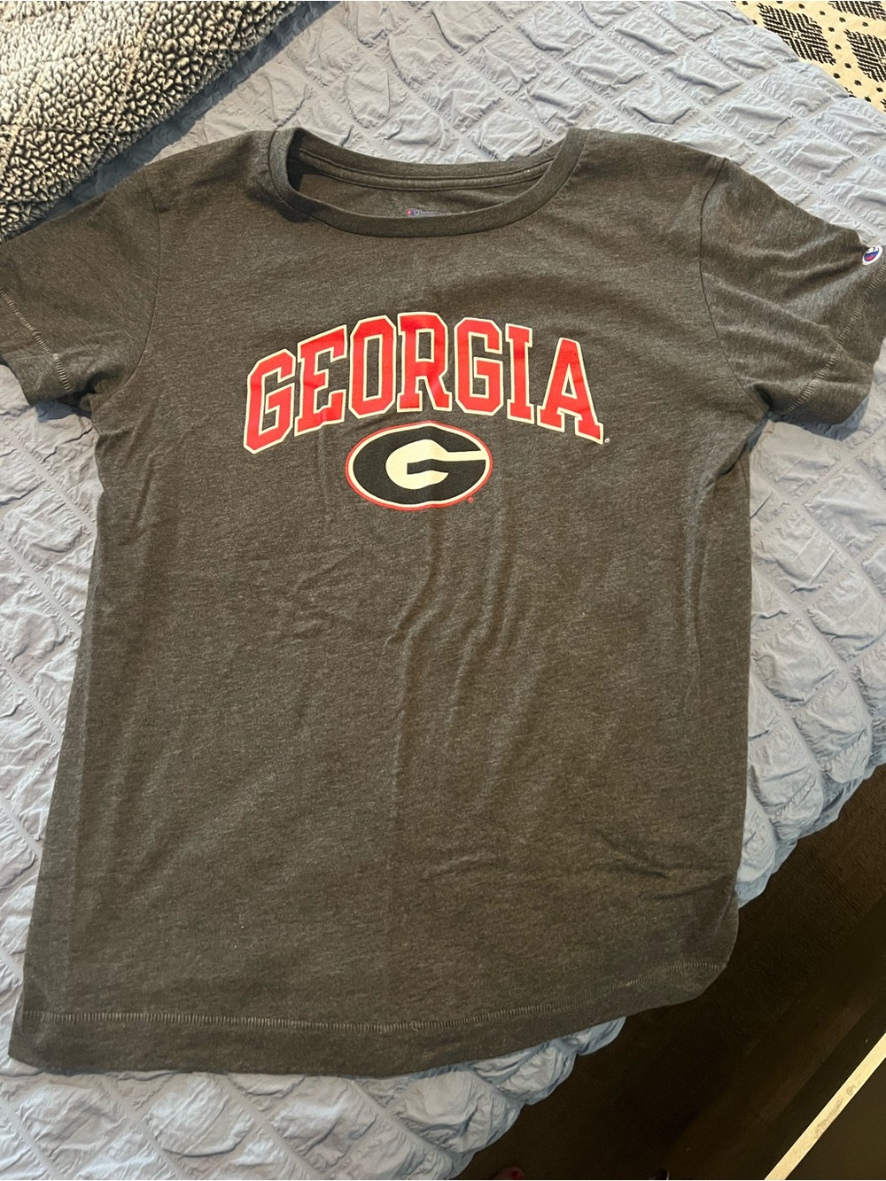 Champion Georgia Bulldogs Dark Gray Tee with Red Logo